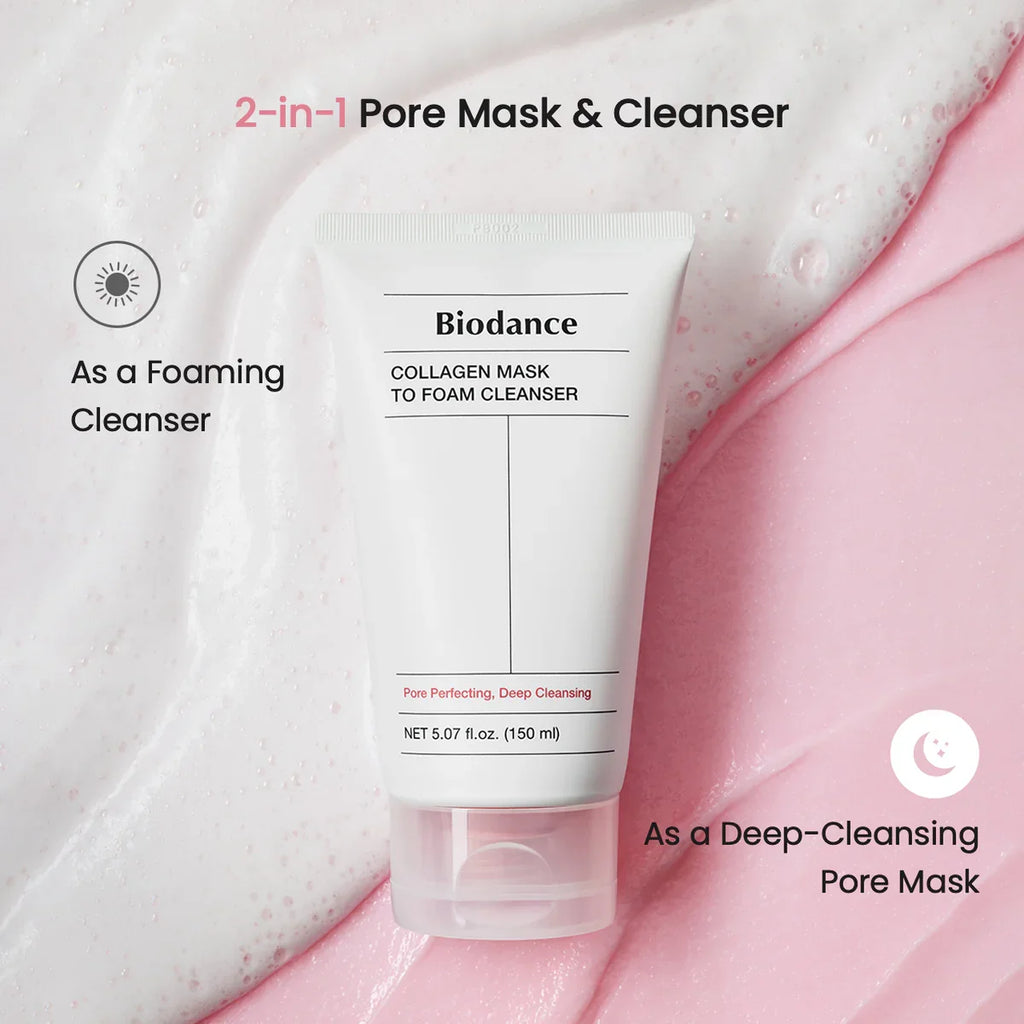 Collagen Mask to Foam Cleanser